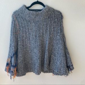 Free People gray bell sleeve wool sweater